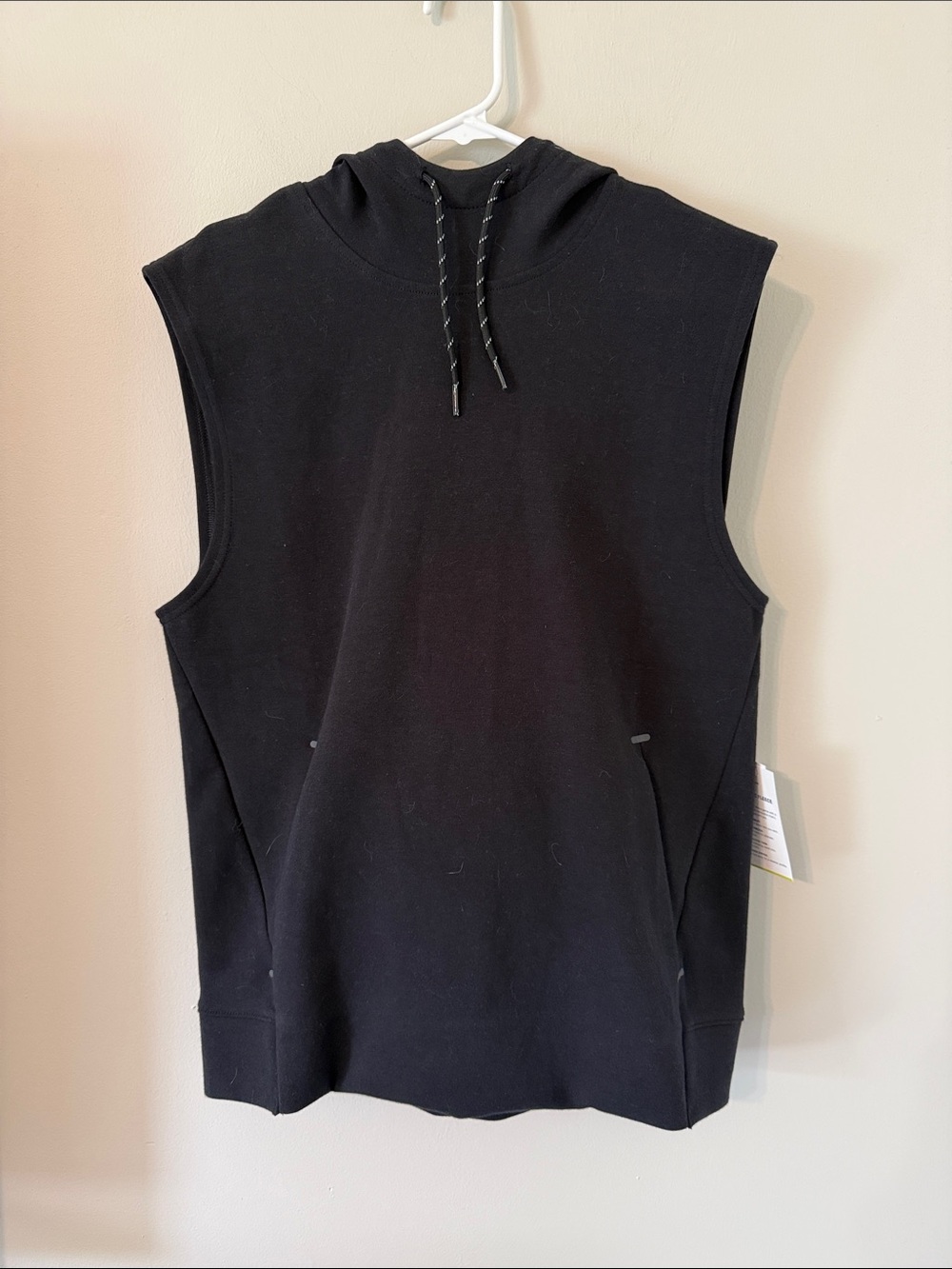 Old Navy Men's Black Sleeveless Crewneck Hoodie Dynamic fleece
